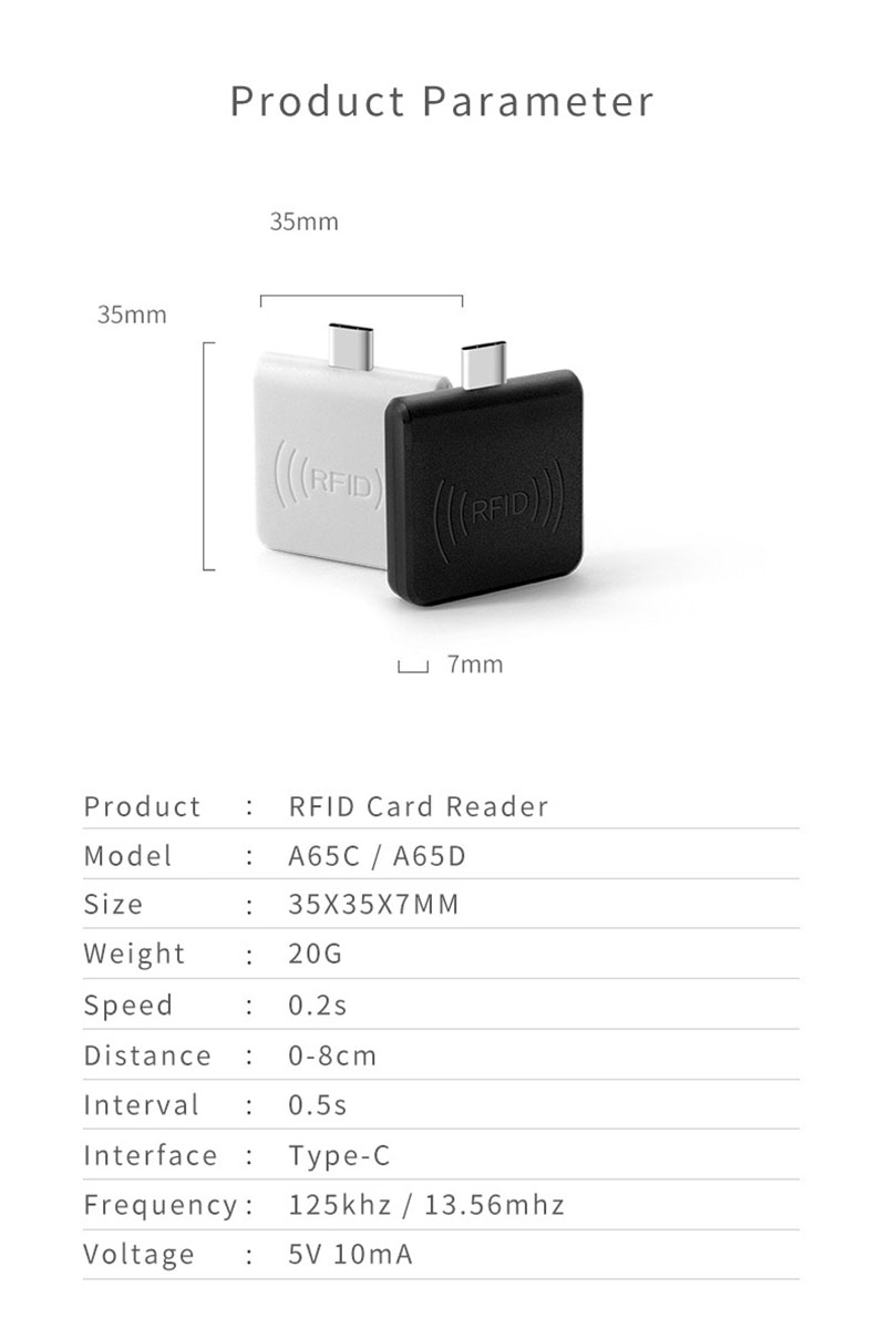 Frekuensi Pembaca RFID Microchip Ponsel Android 13.56mhz 11