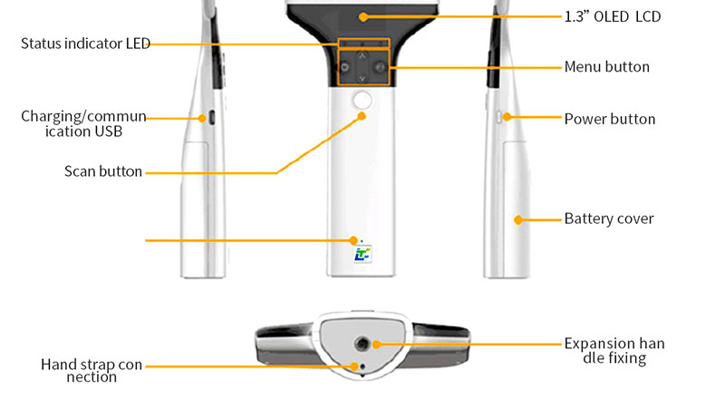 RFID Handheld UHF Reader 915M Mesin Inspeksi Manajemen Gudang Jarak Jauh 8