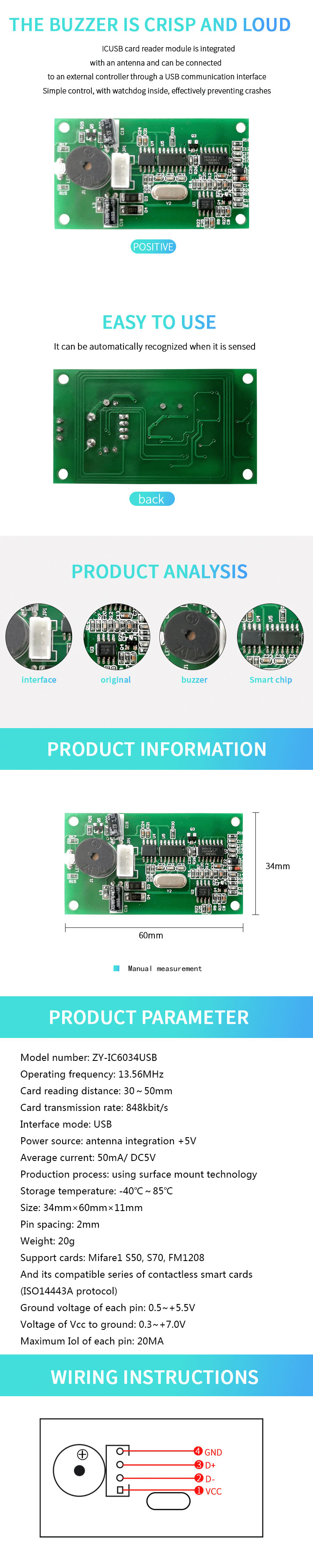 Modul Pembaca Kartu NFC 13.56mhz Modul Pembaca Kartu NFC Modul Pembaca Kartu Tanpa Kontak Disesuaikan Modul Pembaca Kartu USB Cerdas