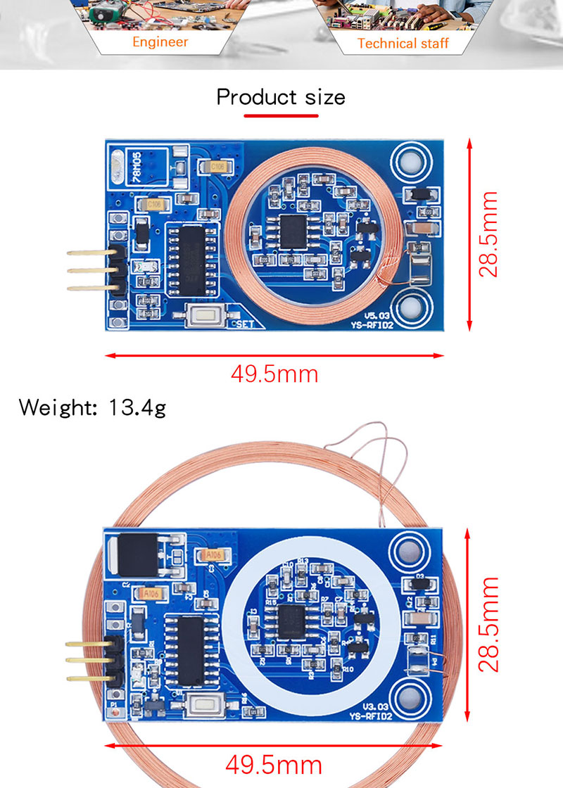 Modul pembelajaran kartu ID Kartu baca RFID 5V 12V output port I/O 125K kartu akses mikrokontroler frekuensi radio gesek DIY7