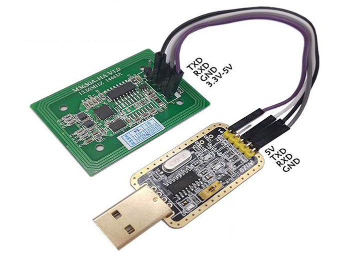 Modul pembaca kartu IC RFID contactless frekuensi tinggi S50 membaca dan menulis port serial induksi RS232 TTL 3