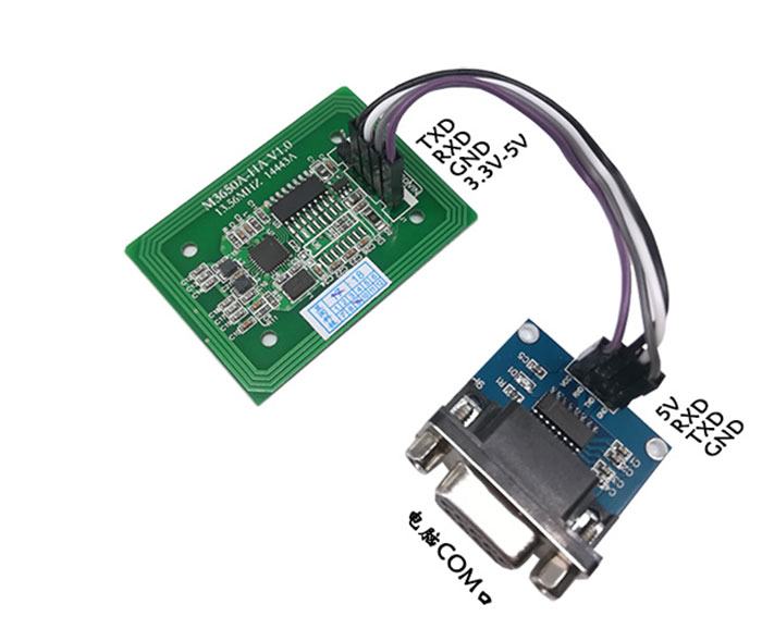 Modul pembaca kartu IC RFID contactless frekuensi tinggi S50 membaca dan menulis port serial induksi RS232 TTL 4