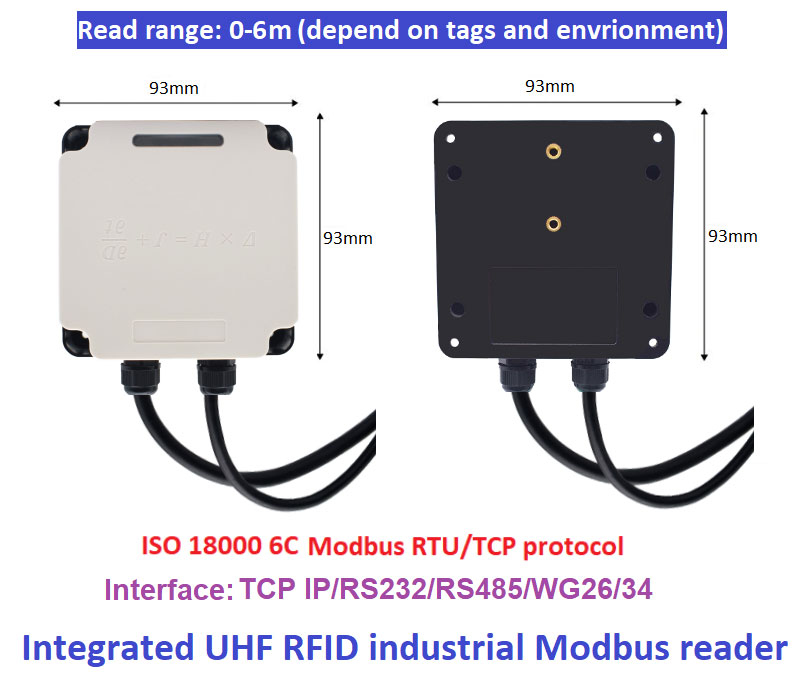 RFID Industrial Reader Modbus terhubung PLC UHF RFID 915M semua -manajemen lini produksi dalam satu