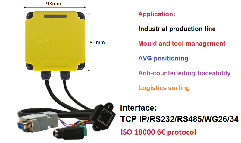 RFID Industrial Reader Modbus terhubung PLC UHF RFID 915M manajemen lini produksi lengkap 7