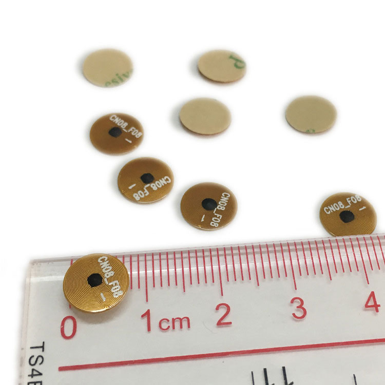 Label elektronik FPC fleksibel diameter 8MM perhiasan chip kemasan label anti-pemalsuan label anti-logam NFC opsional 2