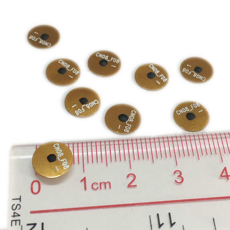 Label elektronik FPC fleksibel diameter 8MM perhiasan chip kemasan label anti-pemalsuan label anti-logam NFC opsional 3